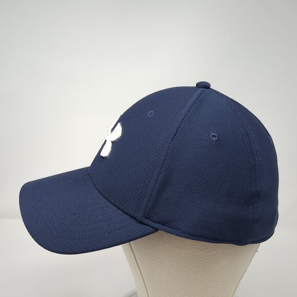 Under Armour Fitted Baseball Cap Blue XL Embroidered Vented Holes Classic Fit - Picture 3 of 9